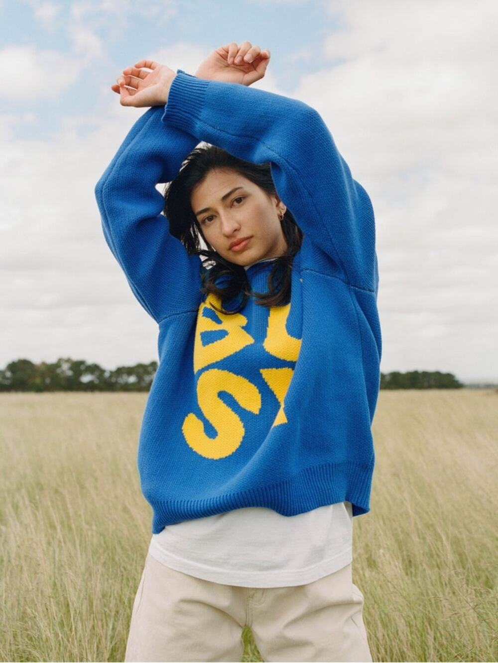 Sorryimbusy SPELLOUT KNIT - ROYAL Busy Sweater Large